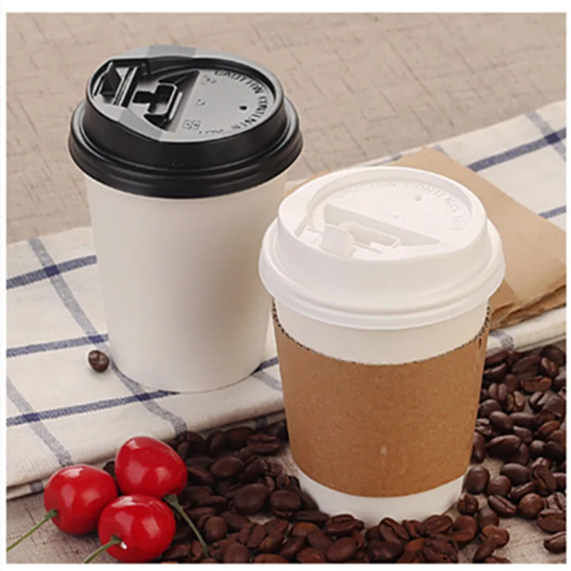 50 шт. толстые одноразовые бумажные чашки для кофе молока чая горячих напитков