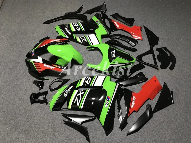 

New ABS Motorcycle whole Fairings kit Fit for Kawasaki Ninja ZX-6R 636 07 08 ZX6R 2007 2008 Bodywork set Red green JP