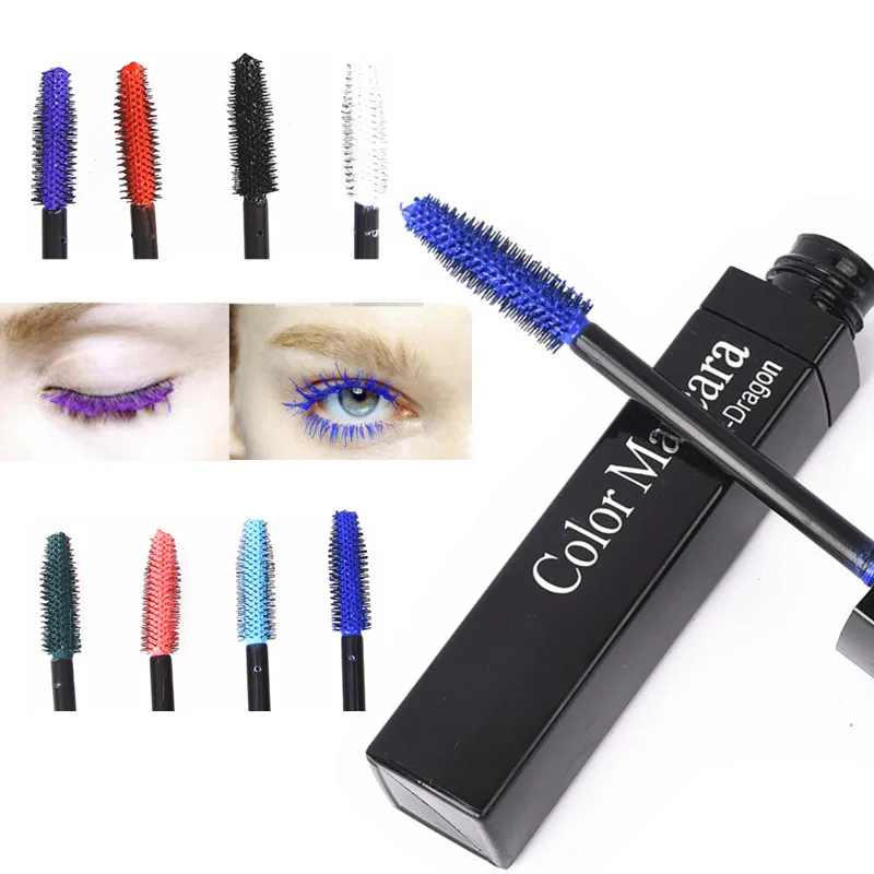 Цветная водостойкая быстросохнущая тушь для ресниц Подкручивающая удлиняющая