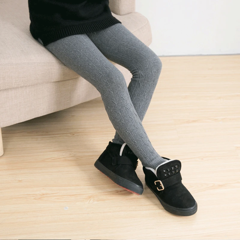 Зимние леггинсы для девочек чулки маленьких плотные теплые хлопковые с