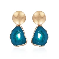 fashion geometric irregular crystal earrings charm womens drop shaped pendant earrings girls dinner party party jewelry