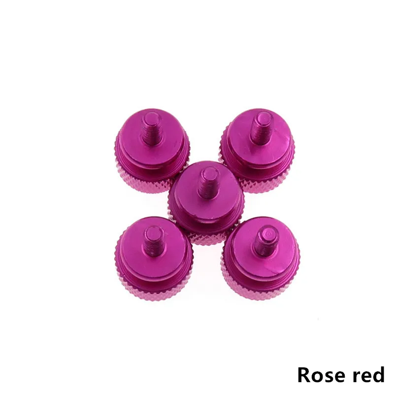 Rose Red 5 шт 6#-32*6,5/12 Алюминиевый сплав чехол для компьютера боковая панель жесткий диск ручной винт накатки большого пальца винты цветной гвоздь - Цвет: Rose Red