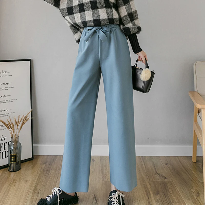 Женские брюки повседневные свободные шаровары до щиколотки классические с