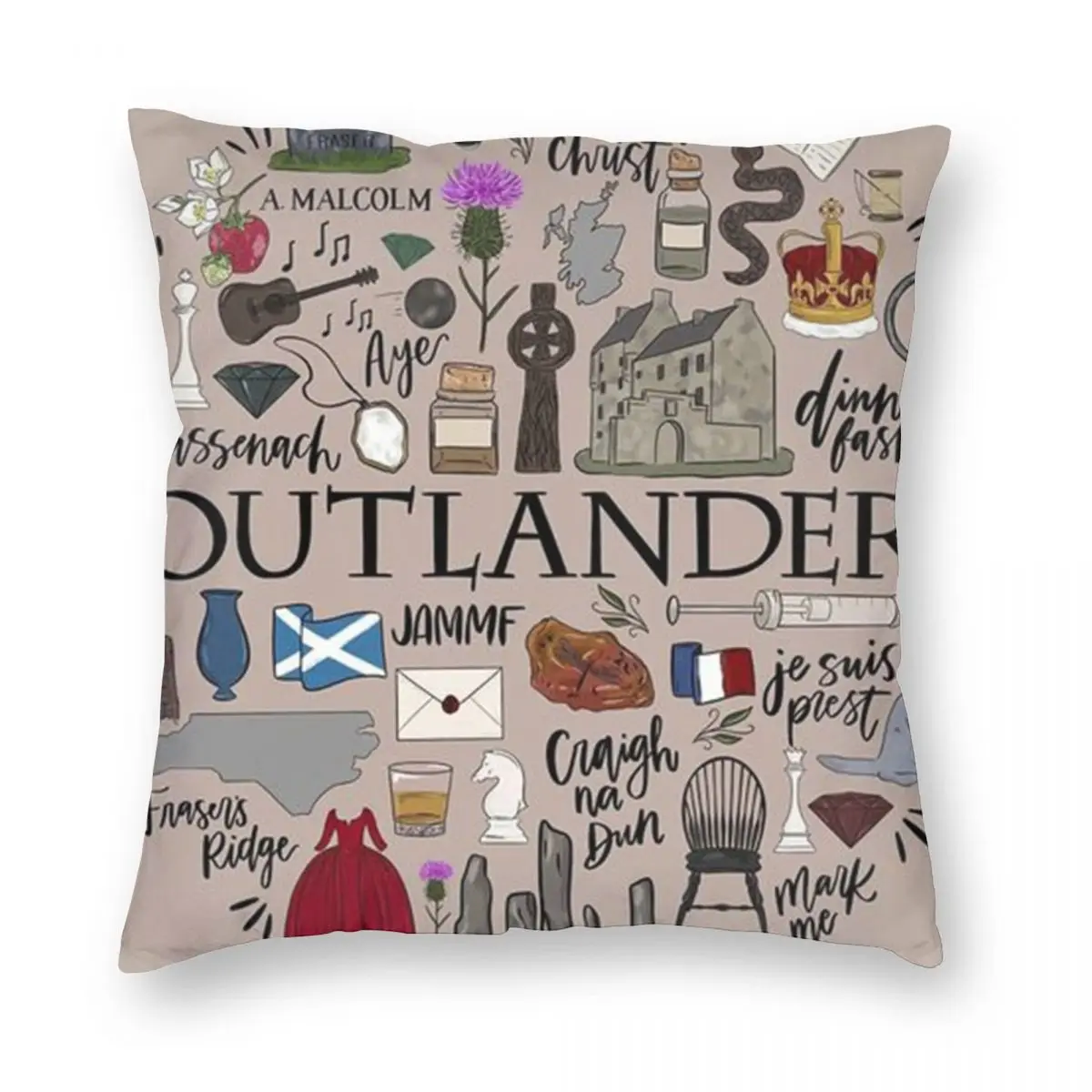 

Outlander In Typography Square Pillowcase Polyester Linen Velvet Printed Zip Decorative Pillow Case Bed Cushion Cover Wholesale