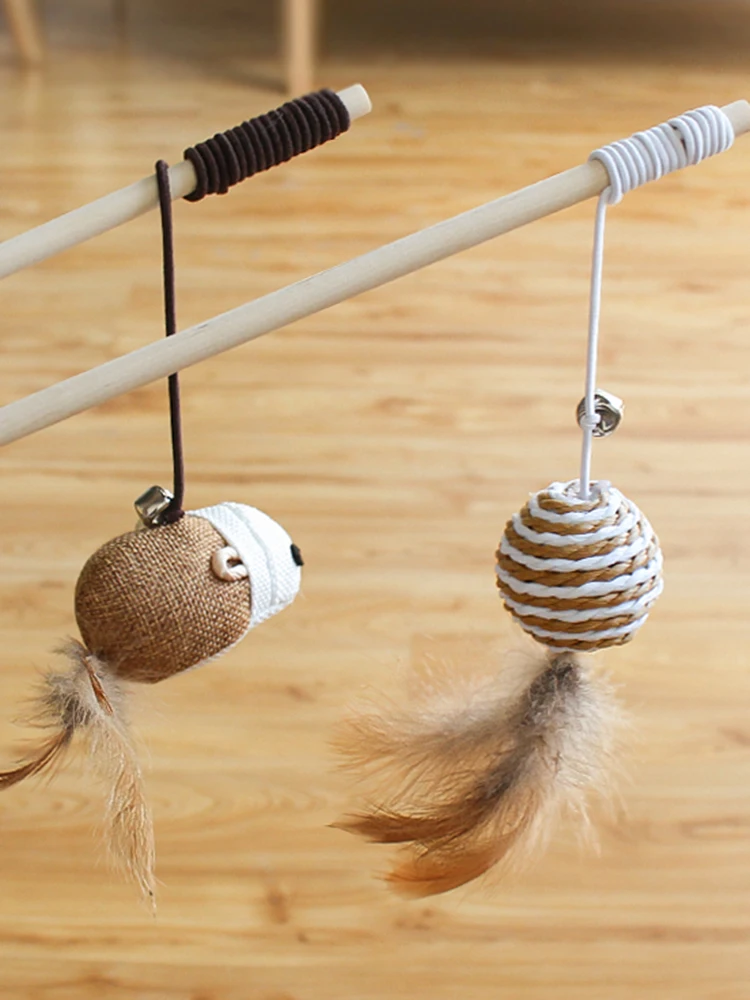 Funny Cat Stick Handmade Logs Strong Not Easy Break Safe Bite Resistant Has Elasticity Bells Artifact | Дом и сад