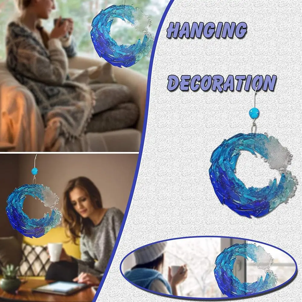 Декоративный подвесной орнамент в виде волны уличный садовый кулон из смолы