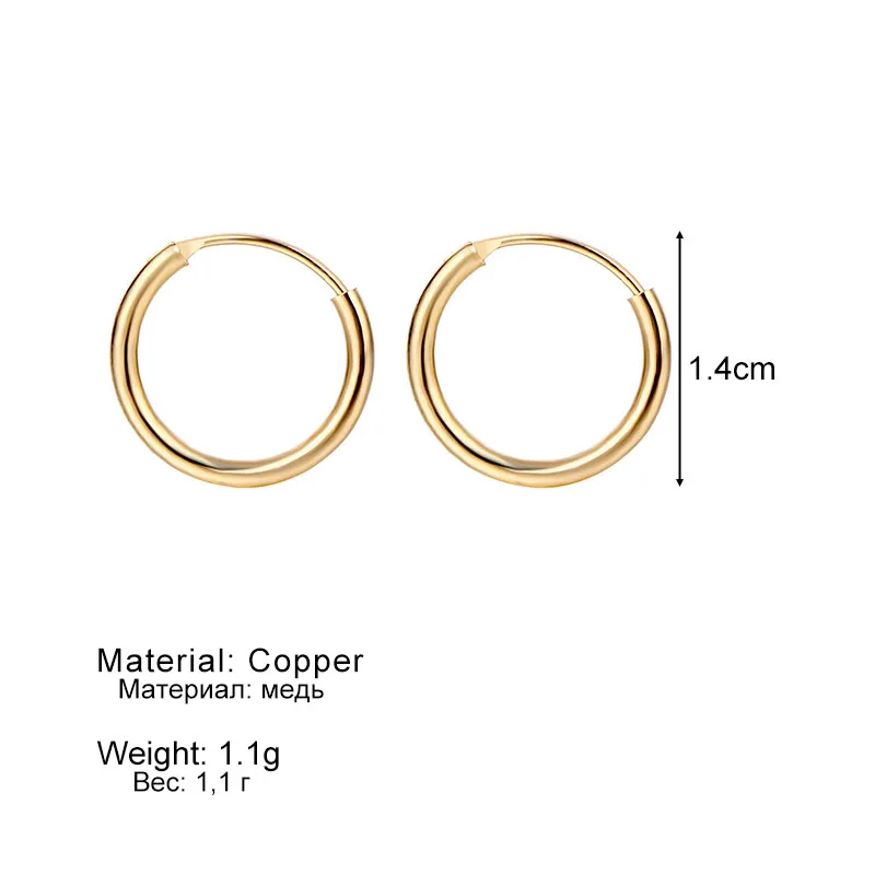 

FNIO Fashion Women Girl Simple Round Circle Small Ear Stud Earring Punk Hip-hop Earrings Jewelry 3 Size