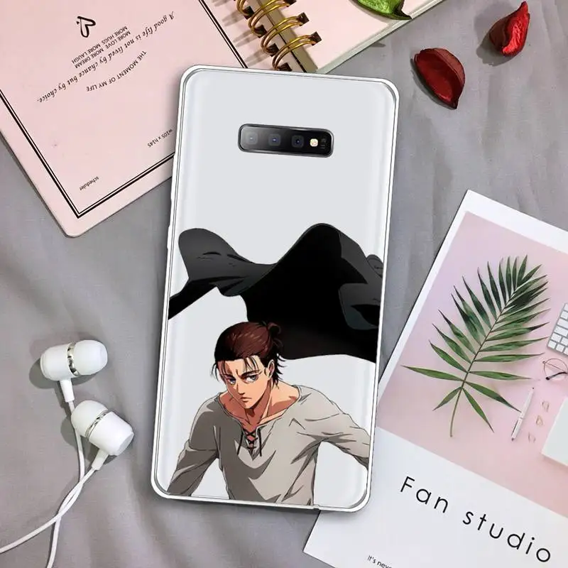 

Attack on Titan Eren Jaeger anime Phone Case Transparent For Samsung Galaxy A 71 21s S note 8 9 10 plus 20 ultra