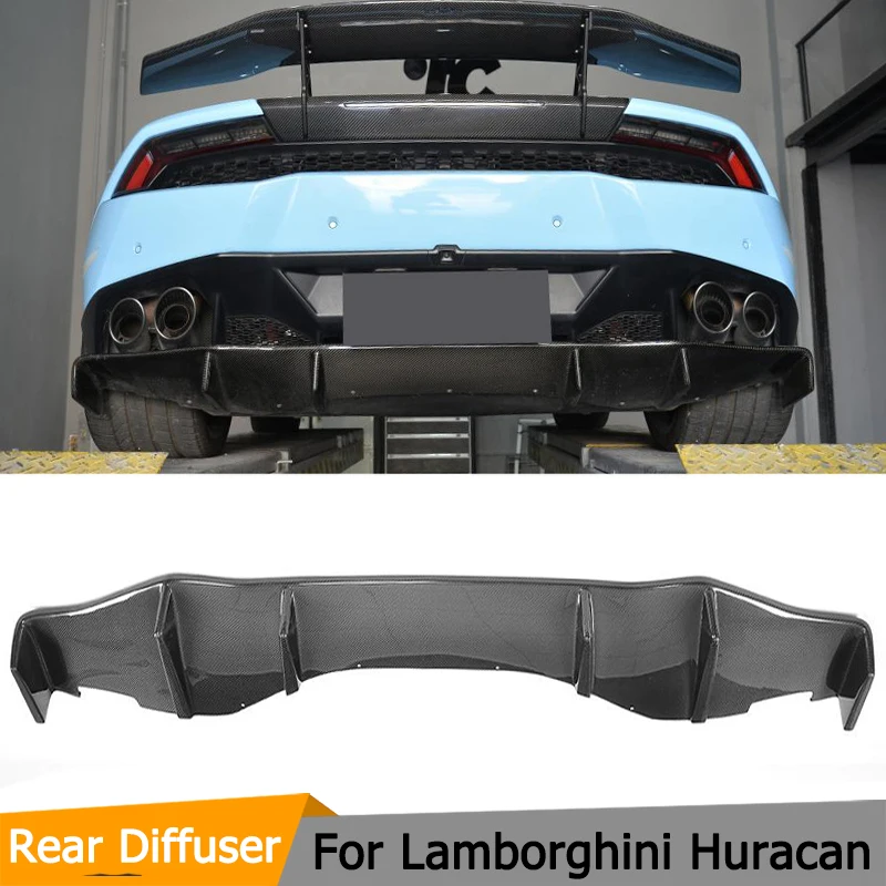 

Car Rear Bumper Diffuser Lip Spoiler For Lamborghini Huracan LP600 LP610 Coupe 2 Door 2014-2017 Carbon Fiber Diffuser