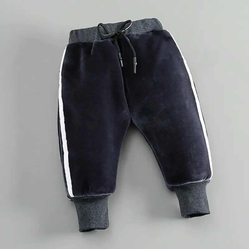 Модные Хлопковые Штаны с бархатной подкладкой для девочек зимние теплые штаны