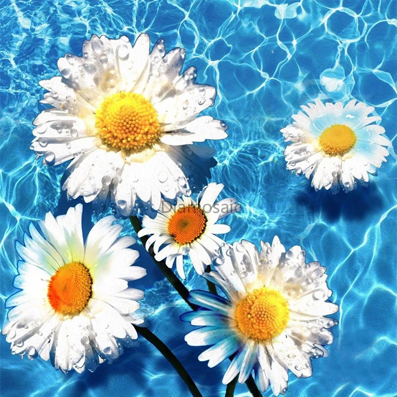 Алмазная 5d картина из страз сделай сам с вышивкой цветами квадратами круглыми