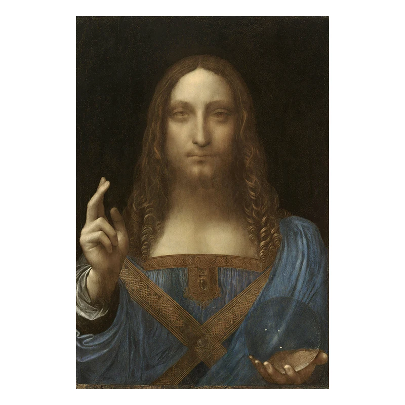 

Salvator Mundi Canvas Wall Art Paintings Reproductions By Leonardo Da Vinci Famous Canvas Wall Art Picture for Living Room Decor