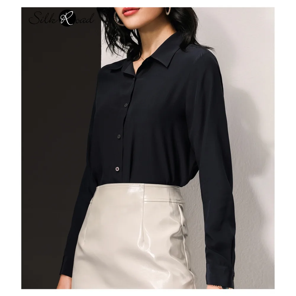 Silviye Silk shirt tops fashionable long sleeve shirt women tops blusas mujer de moda 2020