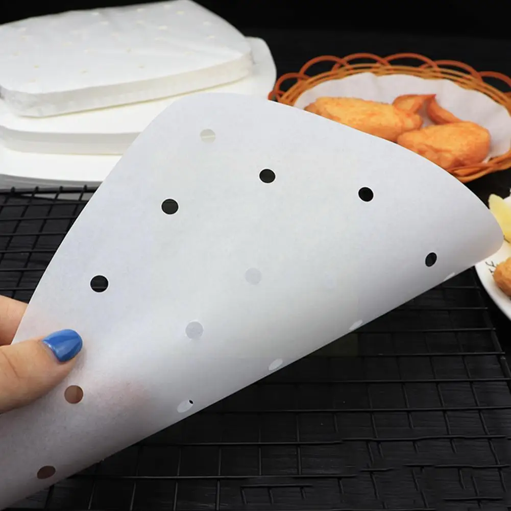 

50 Sheets Air Fryer Square Baking Paper Silicone Oil Saucer Basket Baking Cake Non-stick Mat Paper For Bundt Tool Paper Ste F2U8