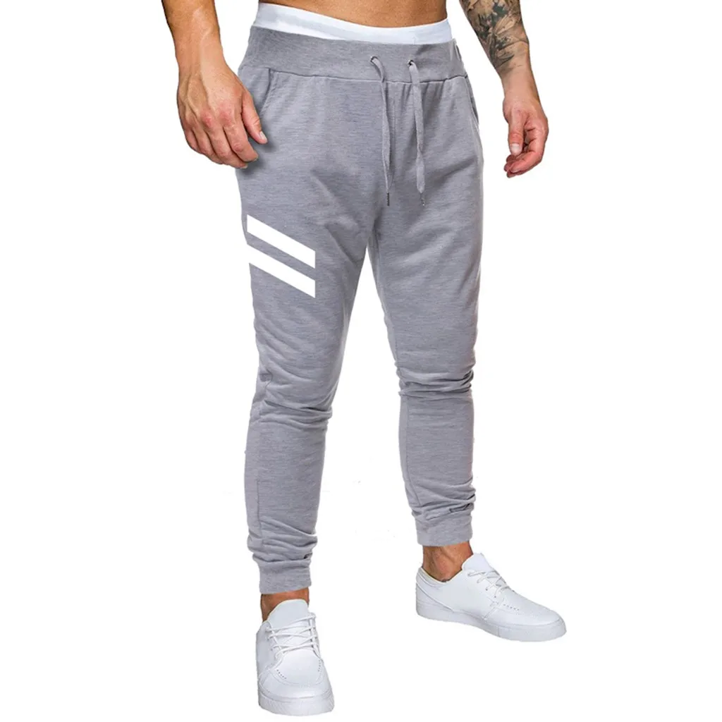 Мужские спортивные штаны Feitong повседневные черные с принтом для бега и занятий