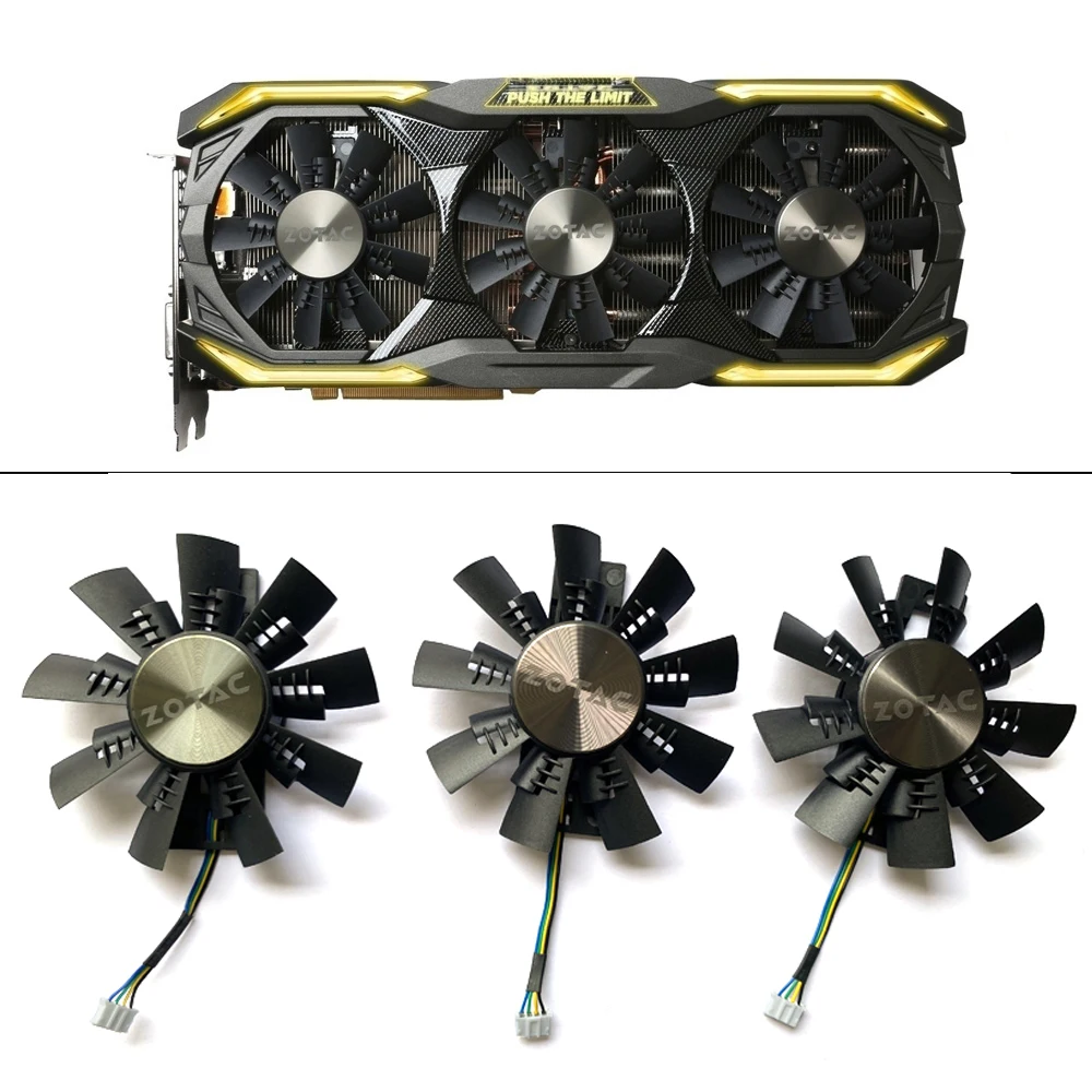 

NEW 87MM 3PCS GA92S2U 4PIN DC12V 0.46A graphics Fan For ZOTAC GeForce GTX 1070 1070Ti 1080 AMP EXTREME Graphics Card Fans