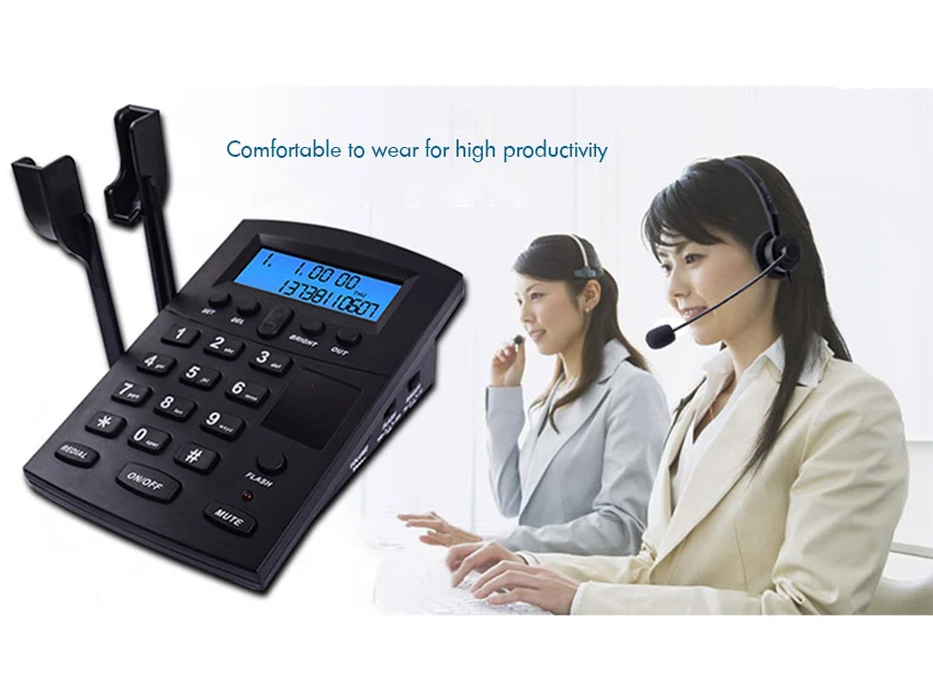 Проводной телефонный колл-центр Dialpad гарнитура телефон с FSK и DTMF АОН и повторный набор номера, регулируемая ЖК-яркость и громкость
