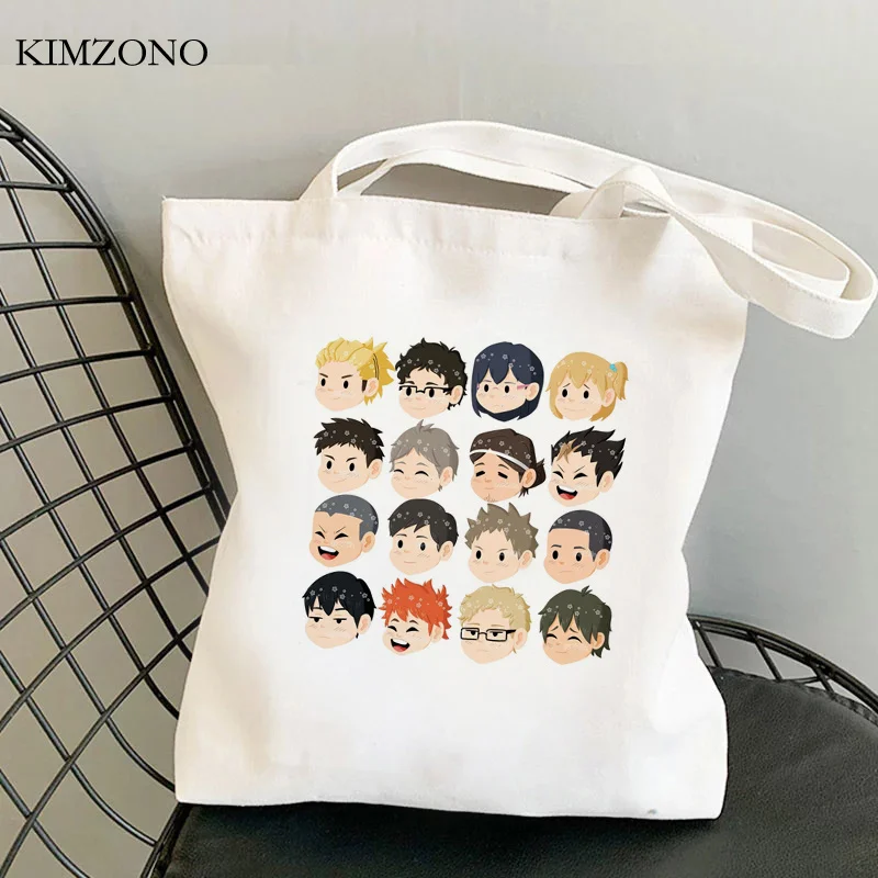 

Сумка для покупок Haikyuu, сумка-тоут для продуктов, Холщовая Сумка для покупок, многоразовая сумка-шоппер