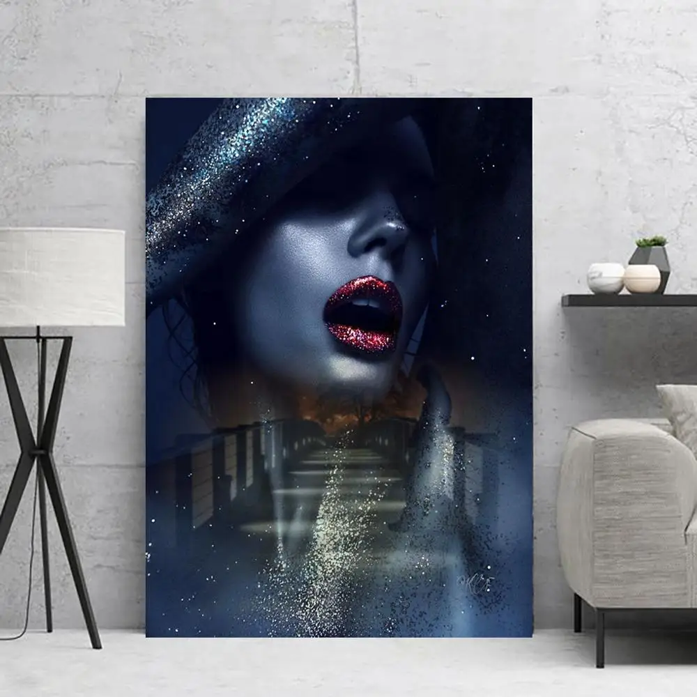 Картина на холсте искусство стены 1 панель женская модель модульная девушка