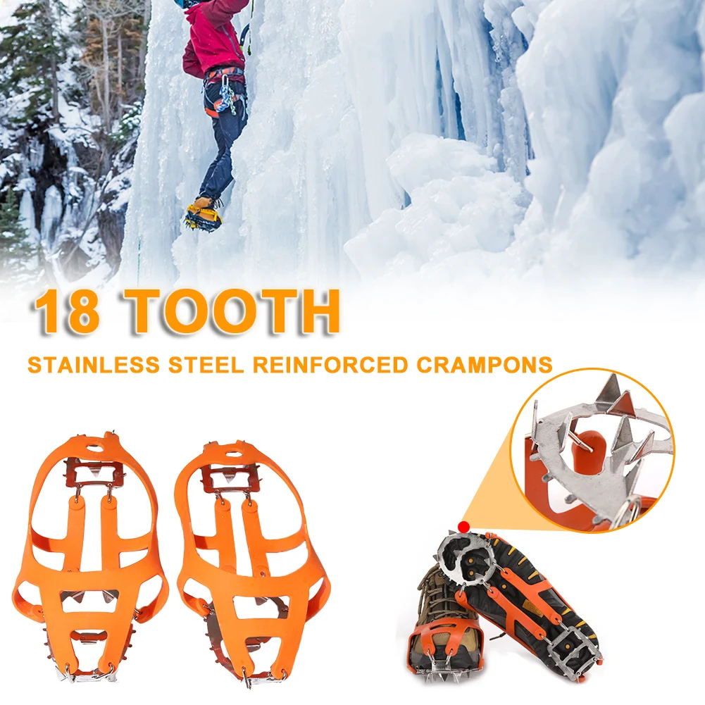 

Anti-ski Climbing Shoe Cover 18 Teeth Claw Shoe Cover Non-Slip Shoes Cover for Walking, Jogging, or Hiking on Snow and Ice