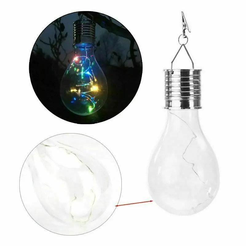 4 шт красочные лампы садовые прозрачные подвесные легко установить без проводки