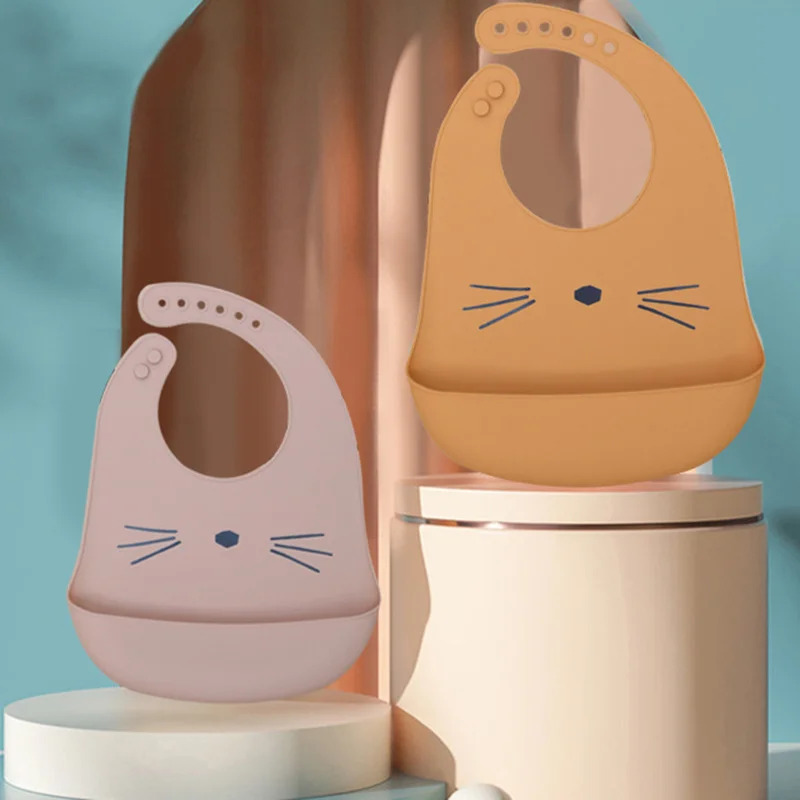 

Waterproof Soft Baby Silicone Bibs Cute Cartoon Printed Kids Girl Boy Adjustable Children Bib Baby Lunch Feeding Stuff