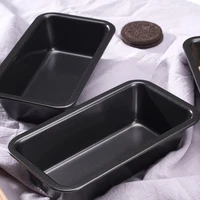 5 inch rectangular non stick cake pan making bread cookie mold carbon steel material black crimping design kitchen baking tools