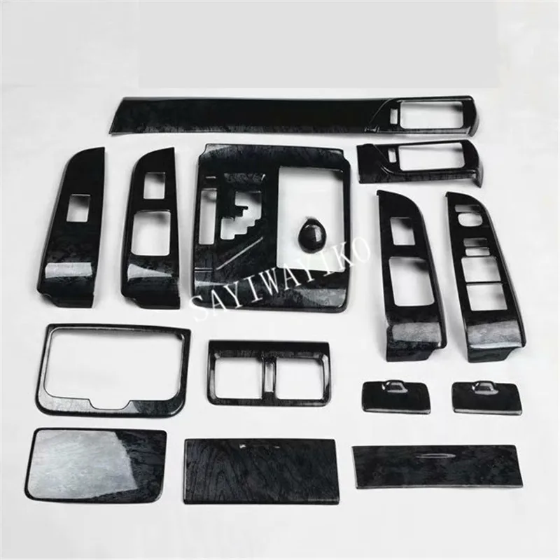 black wood 15 шт./компл. ABS черная деревянная декоративная крышка для Toyota Camry 2012 2013 для леворульных автомобилей, автомобильные аксессуары - Название цвета: black wood