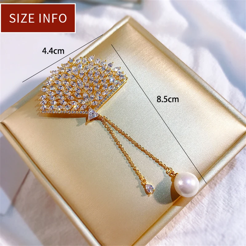 

2020 New Luxury Yellow AAA Zircon Brooches for Women Elegant Coat Suit Pins Accessories Copper Pin High Quality Corsage broches