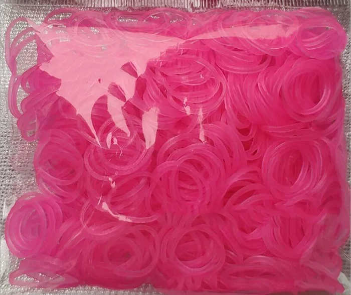 Luminous pink 600 эластичные резиновые браслеты разных цветов, детские домашние браслеты для плетения, браслеты для женщин - Окраска металла: Luminous pink