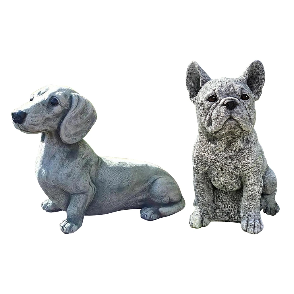 

Dog Garden Statue Lawn Indoor/Outdoor Figurine Animals Sculpture Home Decor