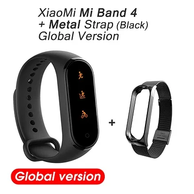 Xiaomi mi браслет 4 браслет mi band 4 Глобальный смарт-Браслет фитнес-трекер Xiaomi mi 4 браслет пульсометр SmartBand - Цвет: Global 4 Package 5