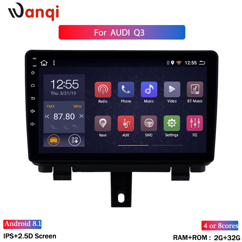 Автомобильный GPS навигатор для AUDI Q3 2013 2017 Android 8 1 9 дюймовый автомобильный