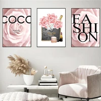 fashion quotes flower poster pink rose woman bedroom wall art canvas painting modern pictures for living room home decoration