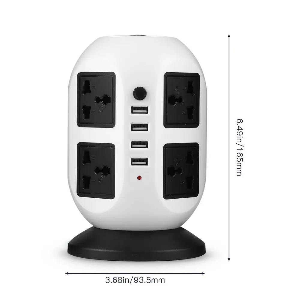 Штепсельная Вилка Tower Power Strip вертикальная умная розетка USB 8 выходная 4 usb порты с
