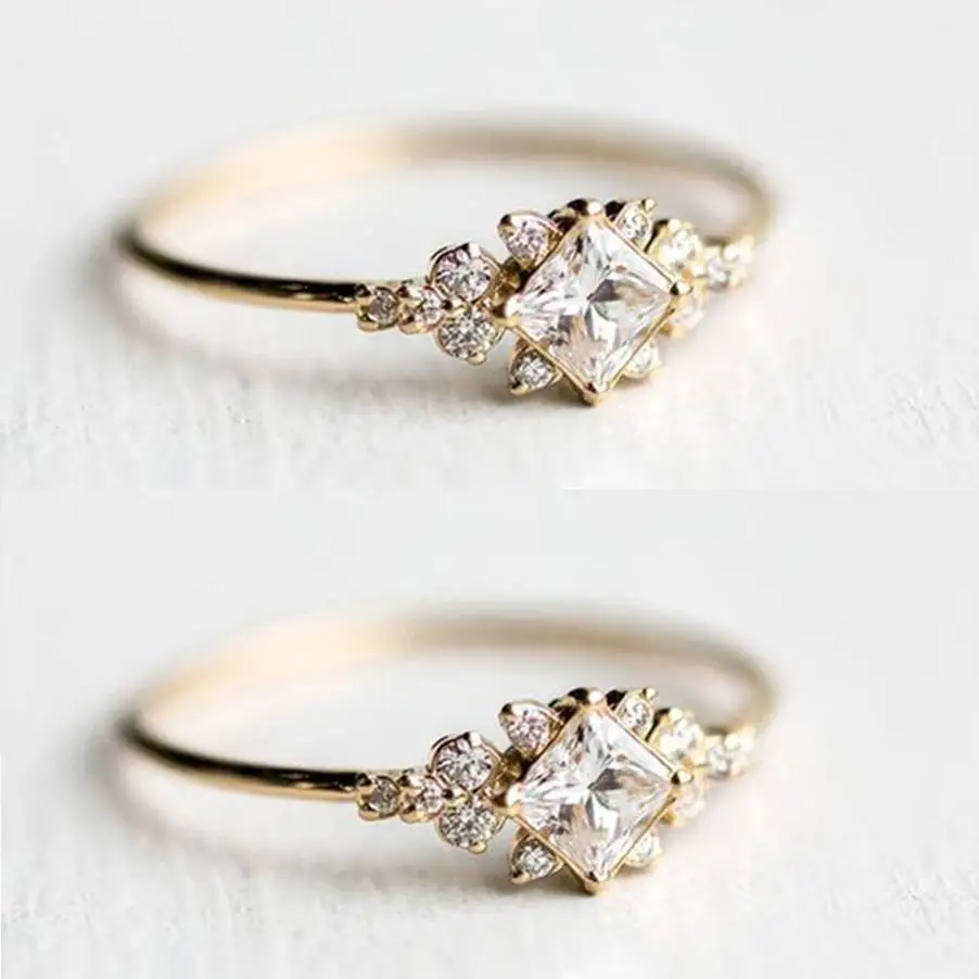 Ослепительная принцесса отрезка Белый Циркон с украшением в виде кристаллов