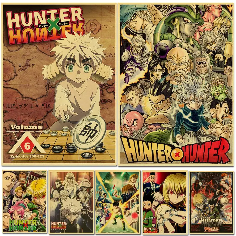 Винтажный постер HUNTER x Jpanese Anime в стиле ретро настенные наклейки из крафт бумаги