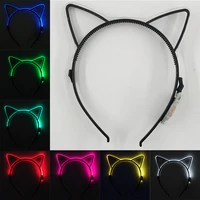 luminous cat ears led hair band kawaii accessories cosplay party supplies glowing colorful headband for birthday christmas