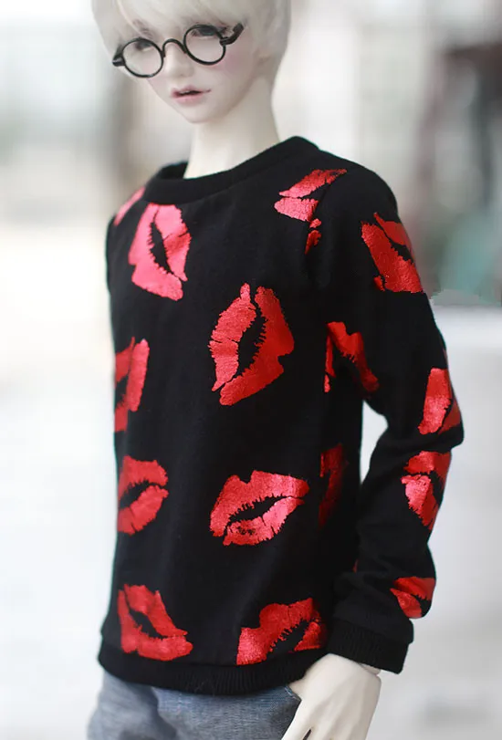 

4 point 3 point uncle BJD.SD baby coat coat hot print red lips sweatshirt T-shirt