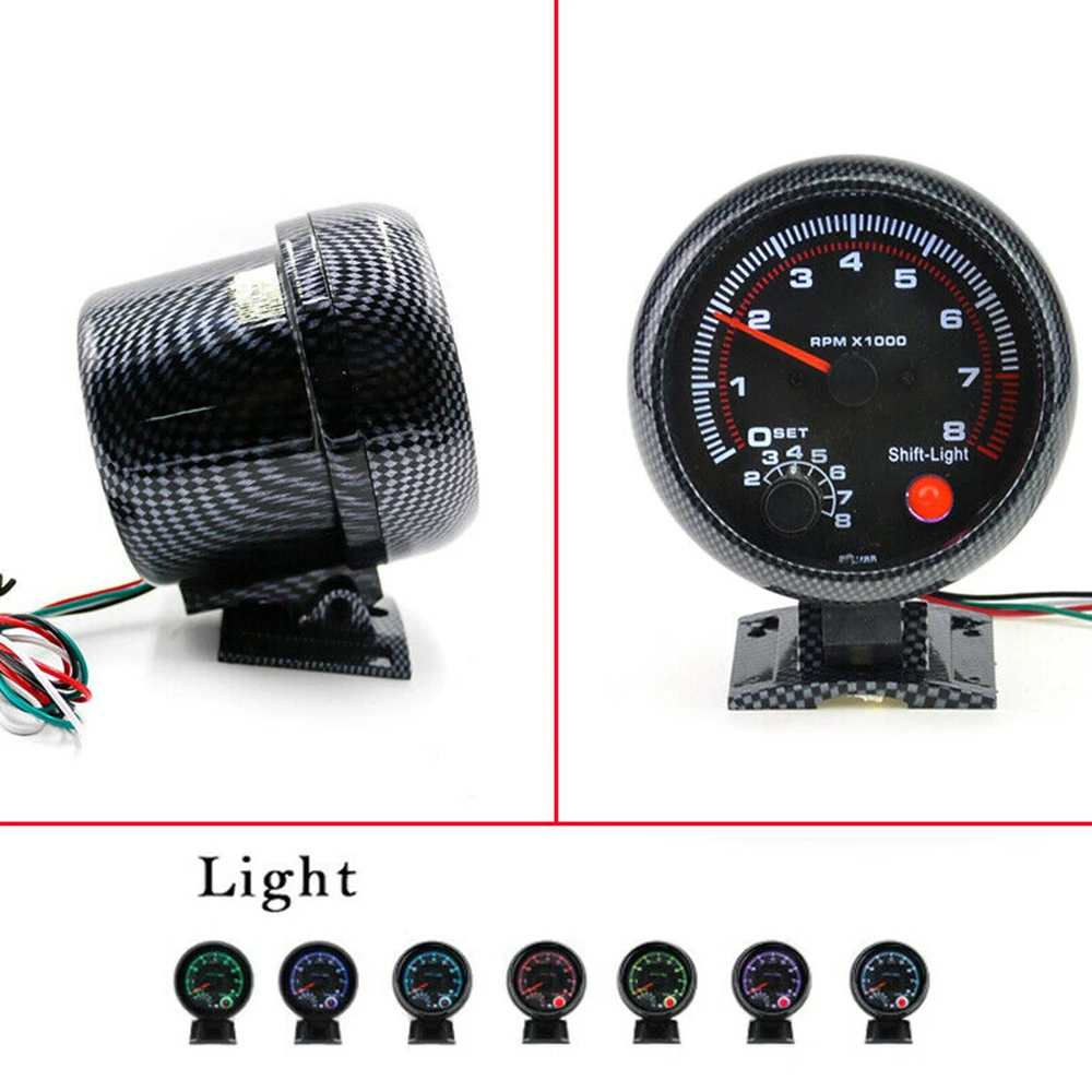 Универсальный 3 75 &quotтахометр измеритель частоты вращения с 7 светодиодный Цвета
