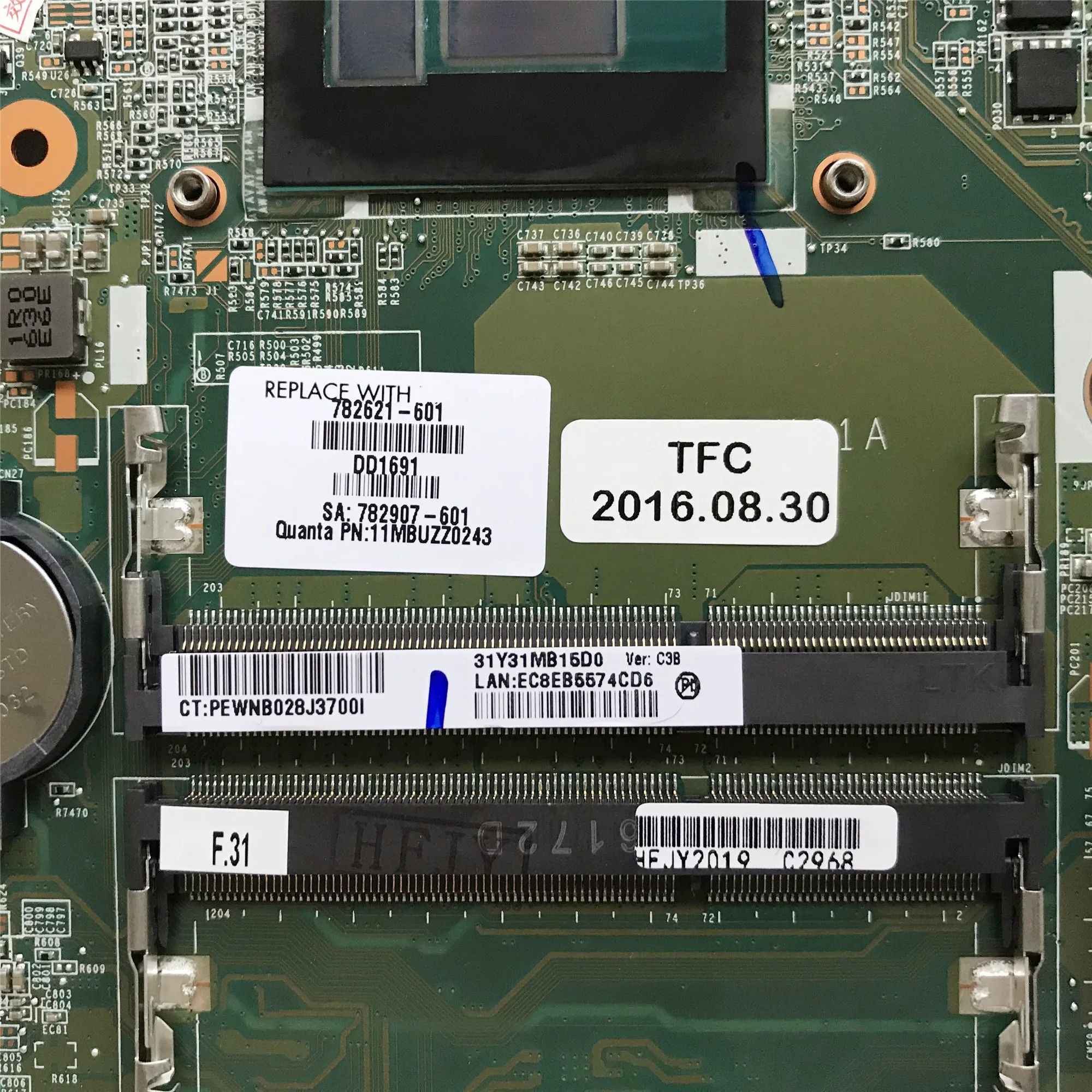 Материнская плата 17,3-дюймового LSC для ноутбука HP Envy 17-K с процессором I7-5500U и графическим ускорителем 840M на платформе DAY31AMB6C0 (часть номеров: 782621-001, 782621-501, 782621-601).