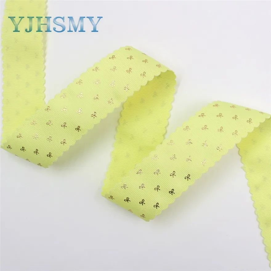 I-19729-1753 YJHSMY, I-19729-1747, 38 мм, 10 ярдов сплошной цвет горячей штамповки лук-узел корсажные ленты, лук крышка DIY аксессуары украшения - Цвет: I-19729-1753
