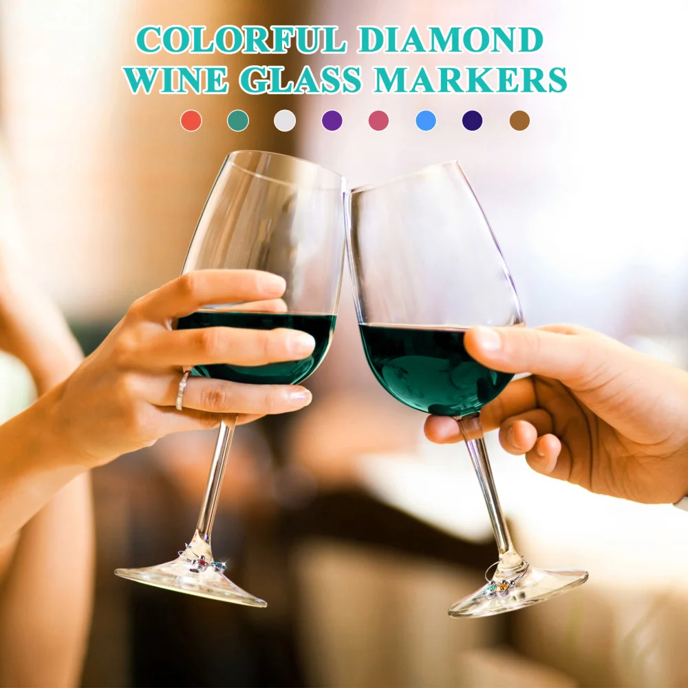 

Hemoton 8pcs Colorful Diamonds Glass Hanging Ring Hanging DIY Glass Ring for Restaurant Hotel Bar (Mixed Color)