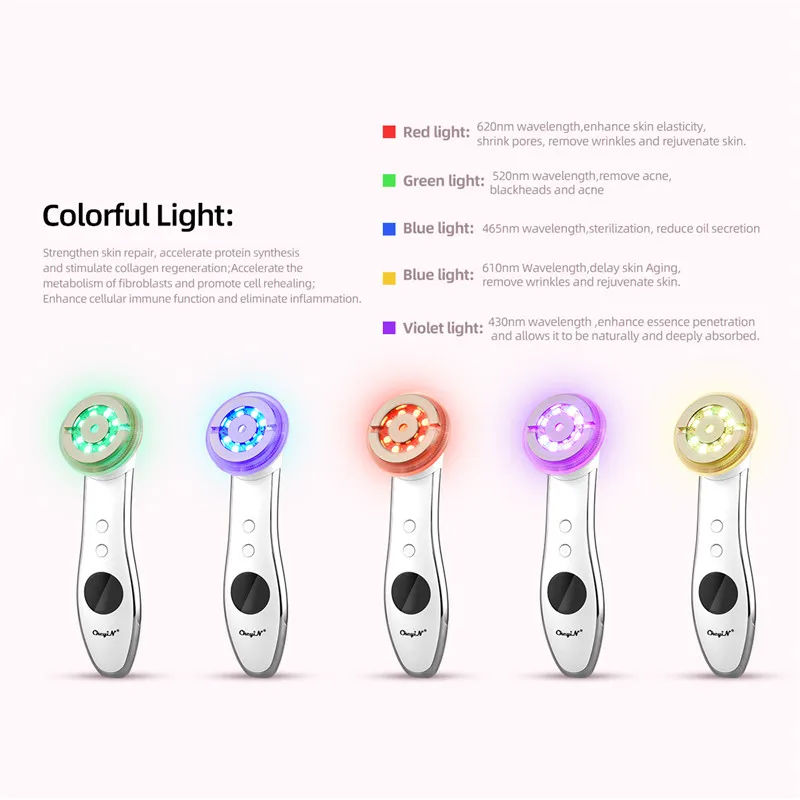 Радиочастотный светодиодный фотонный массажер для лица 6 в 1 устройство подтяжки