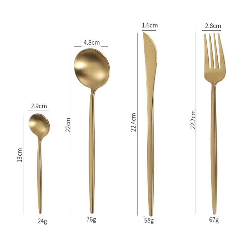 

24 Pcs Stainless Steel Cutlery Portuguese Style Tableware Flatware Set Fork Table Spoon Knife Teaspoon with Luxury Package