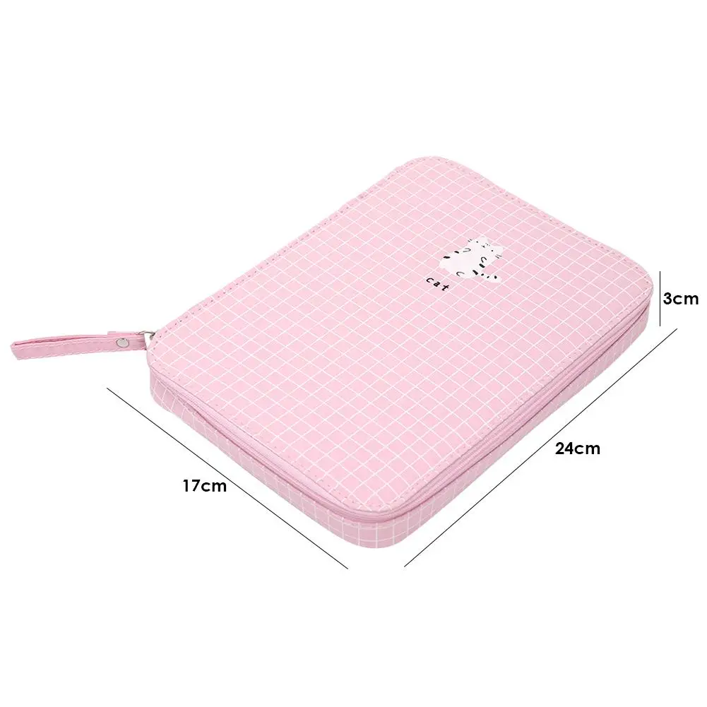 

Multi-functional Cosmetic Bag Cartoon Case Canvas Double Layer Large Capacity Stationery Bags Portable Storage Tool