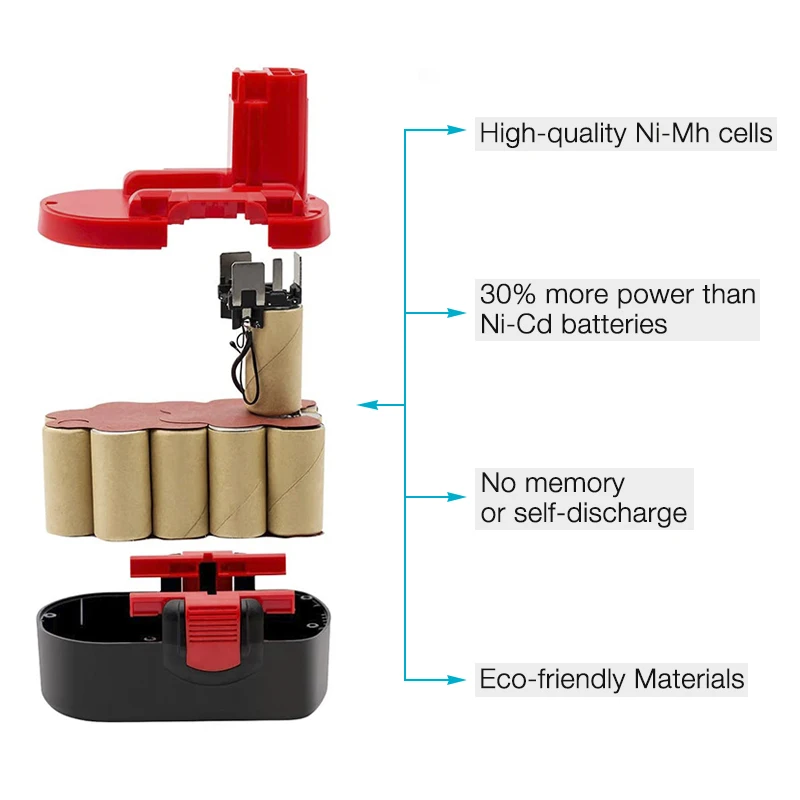 

18V 2.0Ah Ni-CD Rechargeable Battery For Bosch BAT025 BAT026 BAT160 BAT180 BAT181 BAT189 BAT299 PSB 18 V GLI 18V 2607335266
