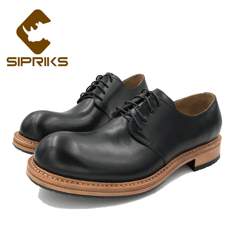 Sipriks импортные итальянские туфли из телячьей кожи мужские ручной работы Goodyear