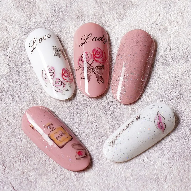 Nail Stickers on Nails Blooming Flower for Lavender Art Water Transfer Decals | Красота и здоровье
