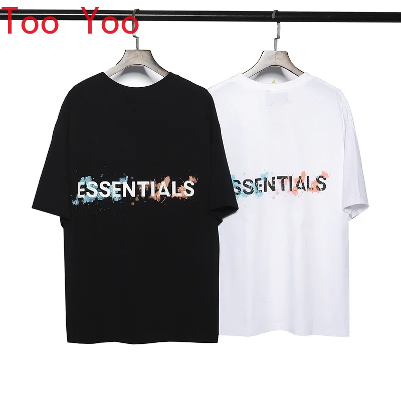 

Men's double line | spring new popular logo letters before the bosom easing round collar short sleeve T-shirt tee men and women